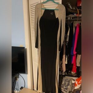 Xscape sz 14 black with diamonds on sheer part worn once